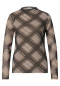 Shirt aus Mesh mit gerafftem Turtle Neck sanded amber
