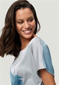 Shirt gestreift mit Druck patch creamblue