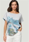 Shirt gestreift mit Druck patch creamblue