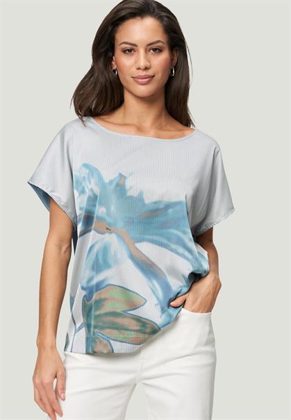Shirt gestreift mit Druck patch creamblue