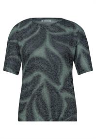 Shirt im Ausbrenner-Look mit Print deep bound green