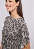 Shirt im Ausbrenner-Look mit Print timeless beige