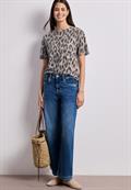 Shirt im Ausbrenner-Look mit Print timeless beige