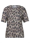 Shirt im Ausbrenner-Look mit Print timeless beige