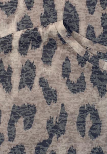 Shirt im Ausbrenner-Look mit Print timeless beige