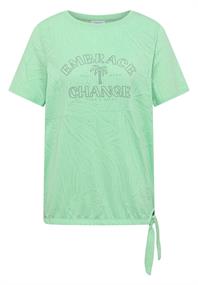 Shirt im Ausbrenner-Look mit Wording juicy lime