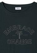 Shirt im Ausbrenner-Look mit Wording palm breeze green