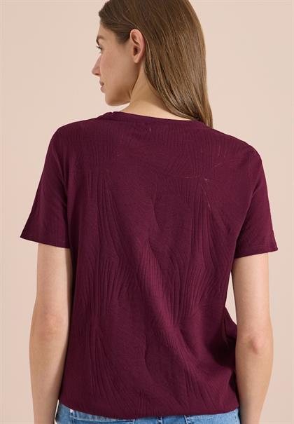 Shirt im Ausbrenner-Look mit Wording sweet grape red