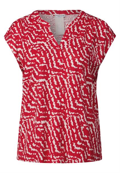 Shirt im Blusen-Look glory red