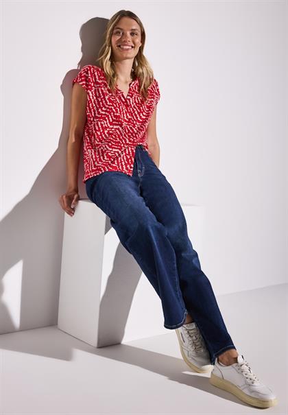 Shirt im Blusen-Look glory red