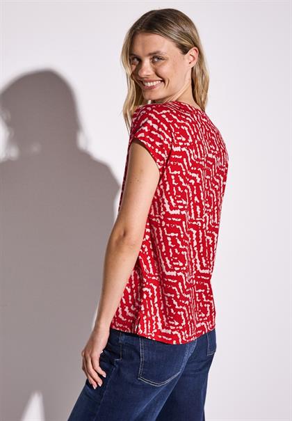 Shirt im Blusen-Look glory red