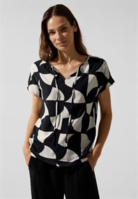 Shirt im Materialmix black