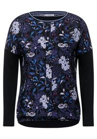 Shirt im Materialmix black