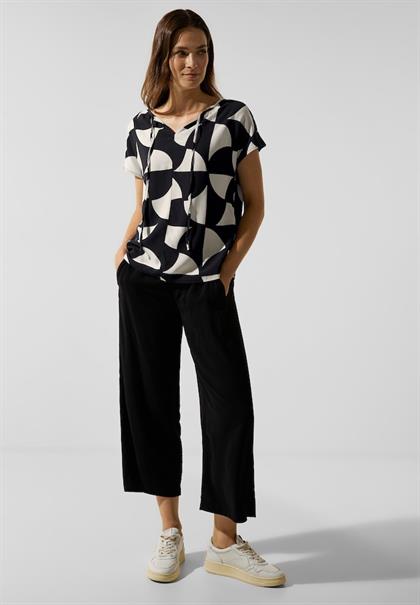 Shirt im Materialmix black