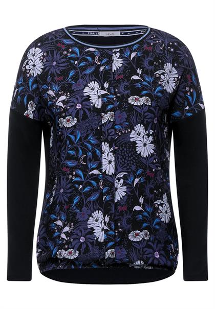 Shirt im Materialmix black