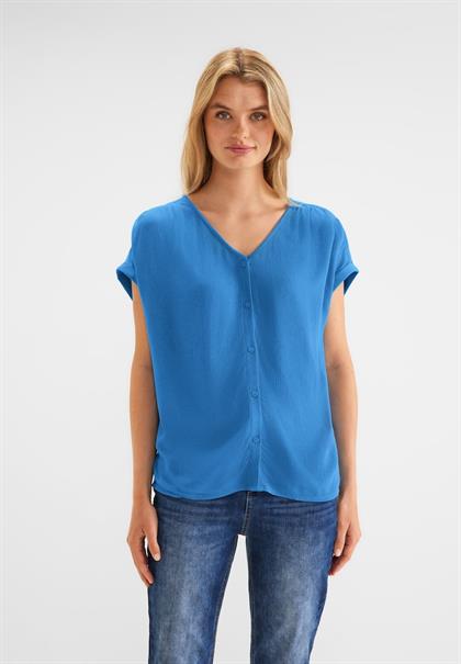 Shirt im Materialmix blue bay