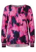 Shirt im Materialmix bright cozy pink