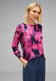 Shirt im Materialmix bright cozy pink