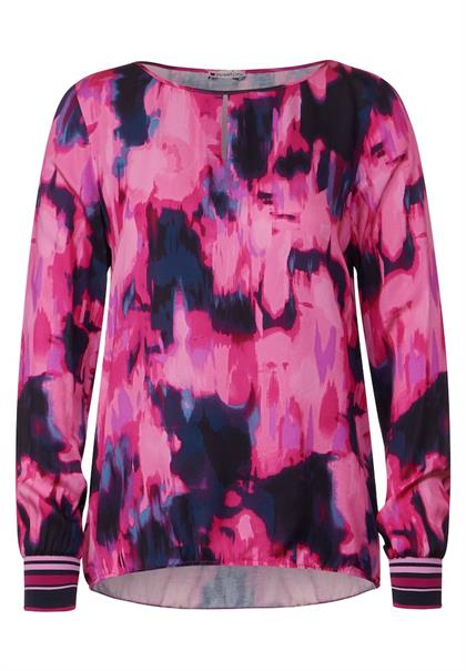Shirt im Materialmix bright cozy pink