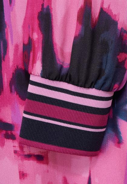 Shirt im Materialmix bright cozy pink