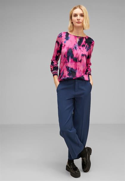 Shirt im Materialmix bright cozy pink