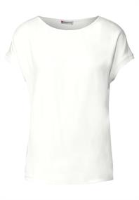 Shirt im Materialmix off white