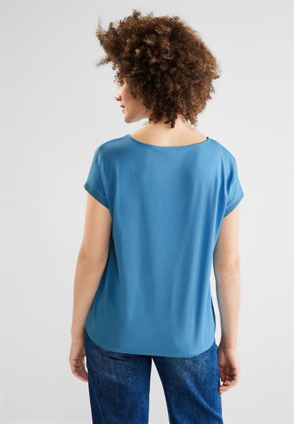 Shirt im Materialmix splash blue