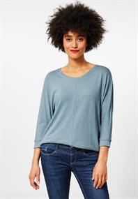 Shirt in Melange milky jade melange