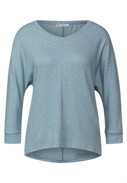 Shirt in Melange milky jade melange