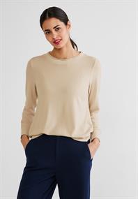Shirt in Melange Optik light smooth sand melange