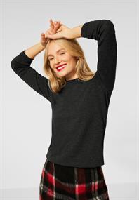 Shirt in Unifarbe anthracite melange