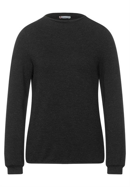 Shirt in Unifarbe anthracite melange