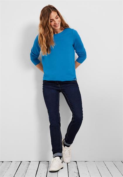 Shirt in Unifarbe club blue