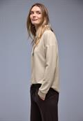Shirt in Unifarbe cotton beige