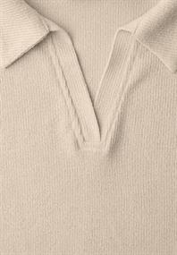 Shirt in Unifarbe cotton beige