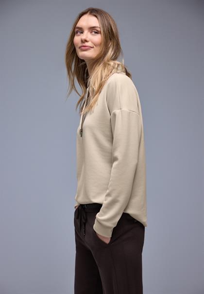 Shirt in Unifarbe cotton beige