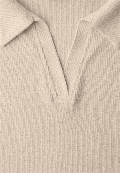 Shirt in Unifarbe cotton beige