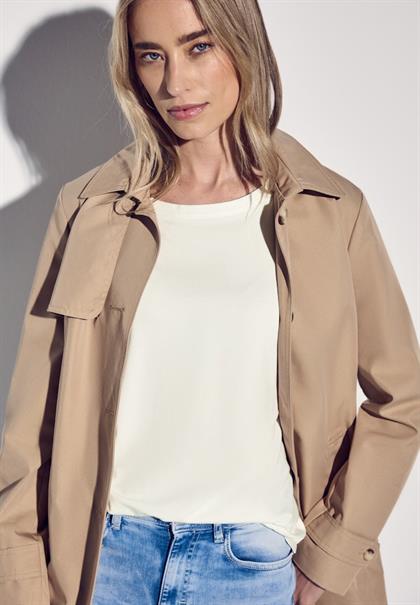 Shirt in Unifarbe off white