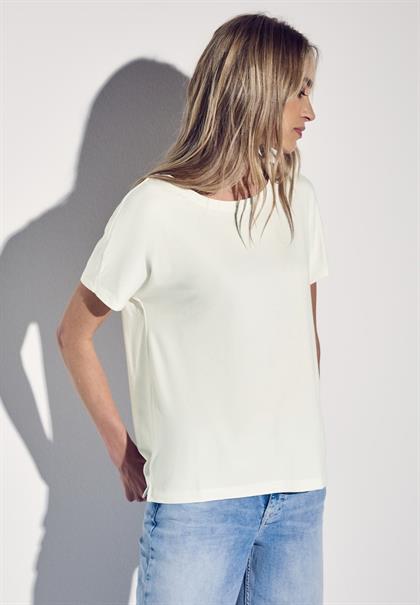 Shirt in Unifarbe off white