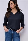 Shirt in Unifarbe shadowed navy