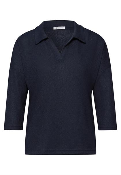 Shirt in Unifarbe shadowed navy