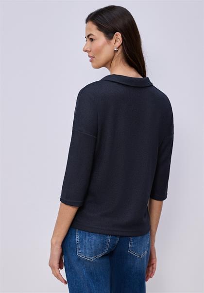 Shirt in Unifarbe shadowed navy