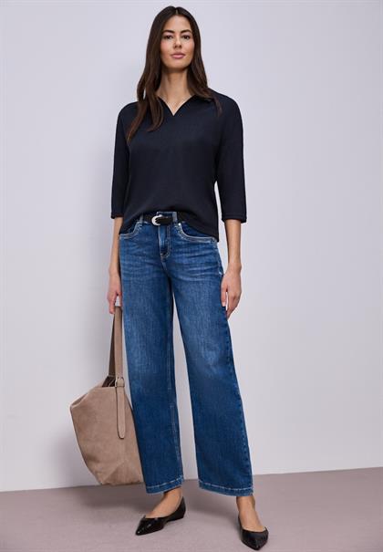 Shirt in Unifarbe shadowed navy