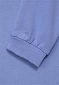 Shirt in Unifarbe shiny blue melange