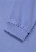 Shirt in Unifarbe shiny blue melange