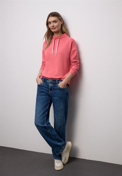 Shirt in Unifarbe striking coral