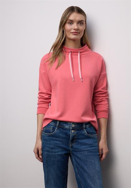 Shirt in Unifarbe striking coral