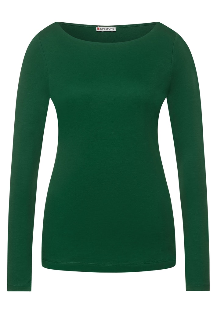 Street One Damen Langarmshirt A316885 Timeless Green - größe