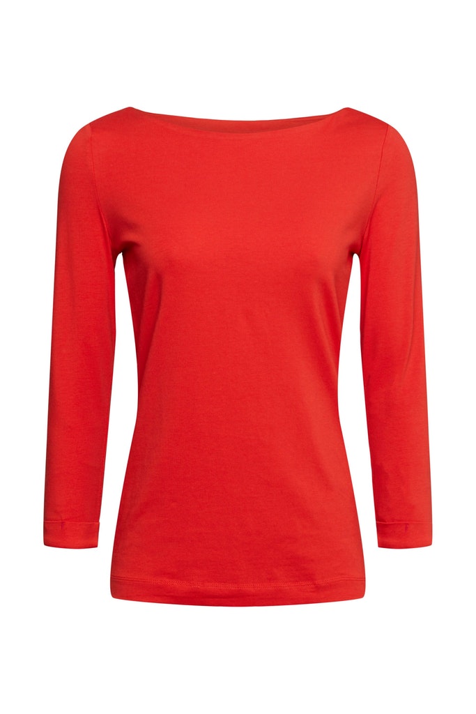 Esprit Damen Longsleeve Shirt mit 3/4-Ärmeln orange red bequem online  kaufen bei | Rundhalsshirts