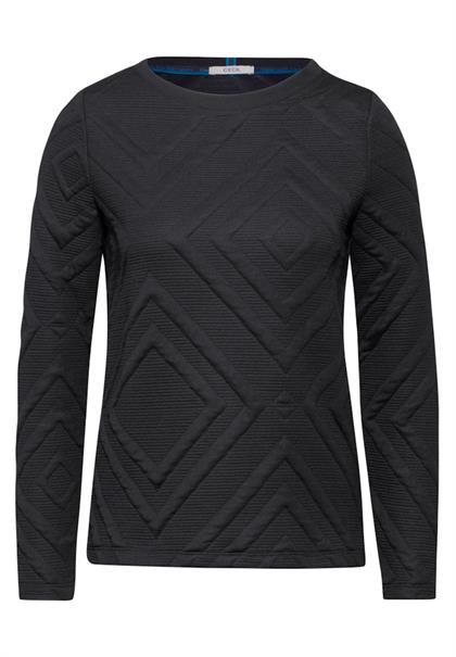Shirt mit 3D Strukturmuster deep charcoal grey